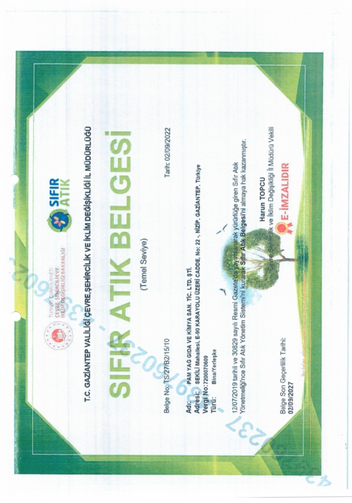 Zero Waste Certificate